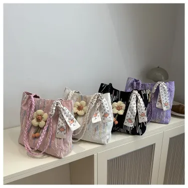 Soft Leather Rainbow Cloth Large Capacity Shoulder Bag